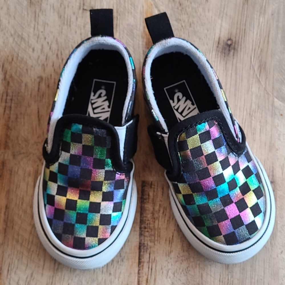 Rainbow checkered Vans
